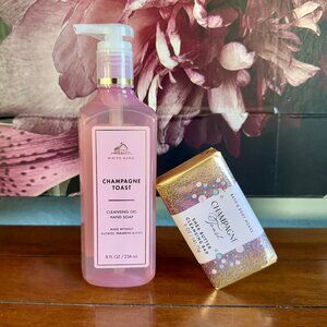 NEW 2-Pc CHAMPAGNE TOAST Cleansing Gel Hand Soap & Bar of Soap Bath & Body Works